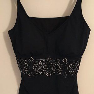 Liz Claiborne Woman's Black Tankini Swim Top. 22W.